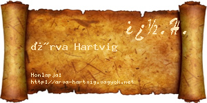 Árva Hartvig névjegykártya